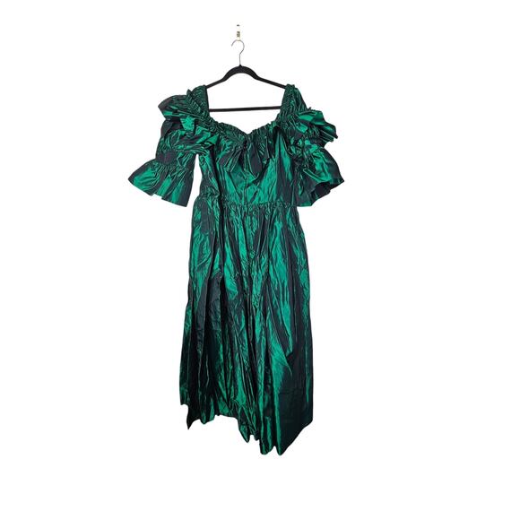 Recollections XXL Emerald Green Taffeta Victorian Reproduction Dress Ball Gown - Picture 4 of 4